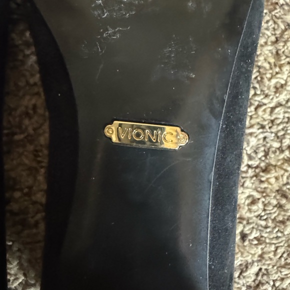 Vionic Natalie black suede pumps with tortoise block heel Size 8 - Picture 11 of 13